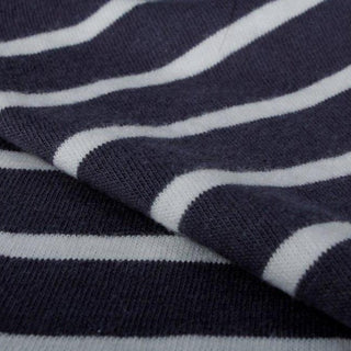 Breton Hemp Weave - Navy / White Stripe Fabric