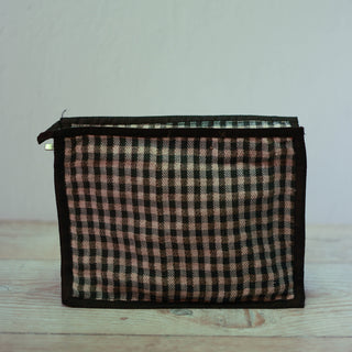 Nura Toiletries Bag Gingham Hemp Gallery Australia