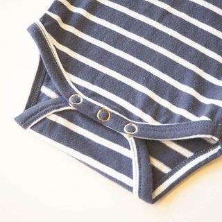 Bubba Hemp Onesie Navy & White Stripe