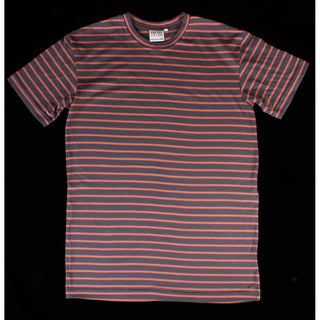 Australian Made Unisex Hemp T-Shirt Navy / Berry Stripe